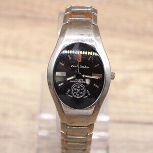 Vintage Paul Jardin Watch Mens Silver Tone Stainless Steel Quartz Oval Y2k